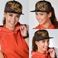 Gold Black Aloha Hawaii Snapback Cap Polynesian Shark Tattoo With Plumeria LT14 - Polynesian Pride