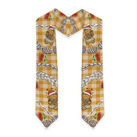 Gold Palaka Hawaii Mele Kalikimaka Graduation Stole Ohia Lehua Shell Leis Funny Gingerbread Santa - Polynesian Pride
