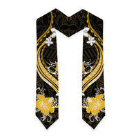 Gold Polynesian Pattern With Tropical Flowers Graduation Stole