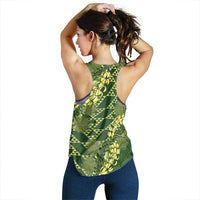 Green Aloha Hawaii Women Racerback Tank Hawaiian Kakau Ohia Lehua Lei LT14 - Polynesian Pride