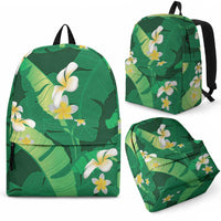 Green Banana Leaf Hawaii Backpack Lau Maia Plumeria Tropical Summer Vibes LT14 - Polynesian Pride