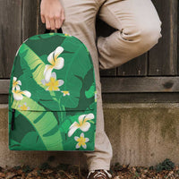 Green Banana Leaf Hawaii Backpack Lau Maia Plumeria Tropical Summer Vibes LT14 - Polynesian Pride