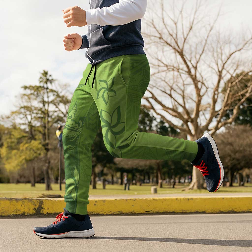 Green Gradient Polynesia Jogger Pants Hawaiian Tribal Hammerhead Shark Tattoo - Polynesian Pride