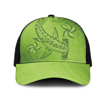 Green Gradient Polynesia Mesh Trucker Cap Hawaiian Tribal Hammerhead Shark Tattoo - Polynesian Pride