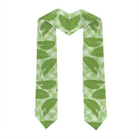 Green Hawaii Kalo Palaka Motifs Graduation Stole Hawaiian Taro Leaves Elegant Vibes LT14 - Polynesian Pride