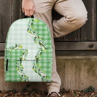 Green Hawaii Palaka Backpack Maile Pikake Honohono Orchid Lei LT05 - Polynesian Pride