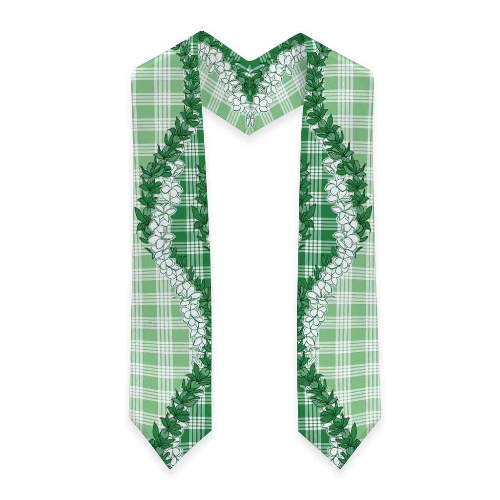 Green Hawaii Palaka Graduation Stole Hawaiian Honohono Lei