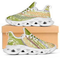 Green Palaka Hawaii Leis Clunky Sneakers Hawaiian-plaid Elegant Tropical Vibes