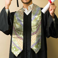 Green Palaka Hawaii Leis Graduation Stole Hawaiian-plaid Elegant Tropical Vibes LT14