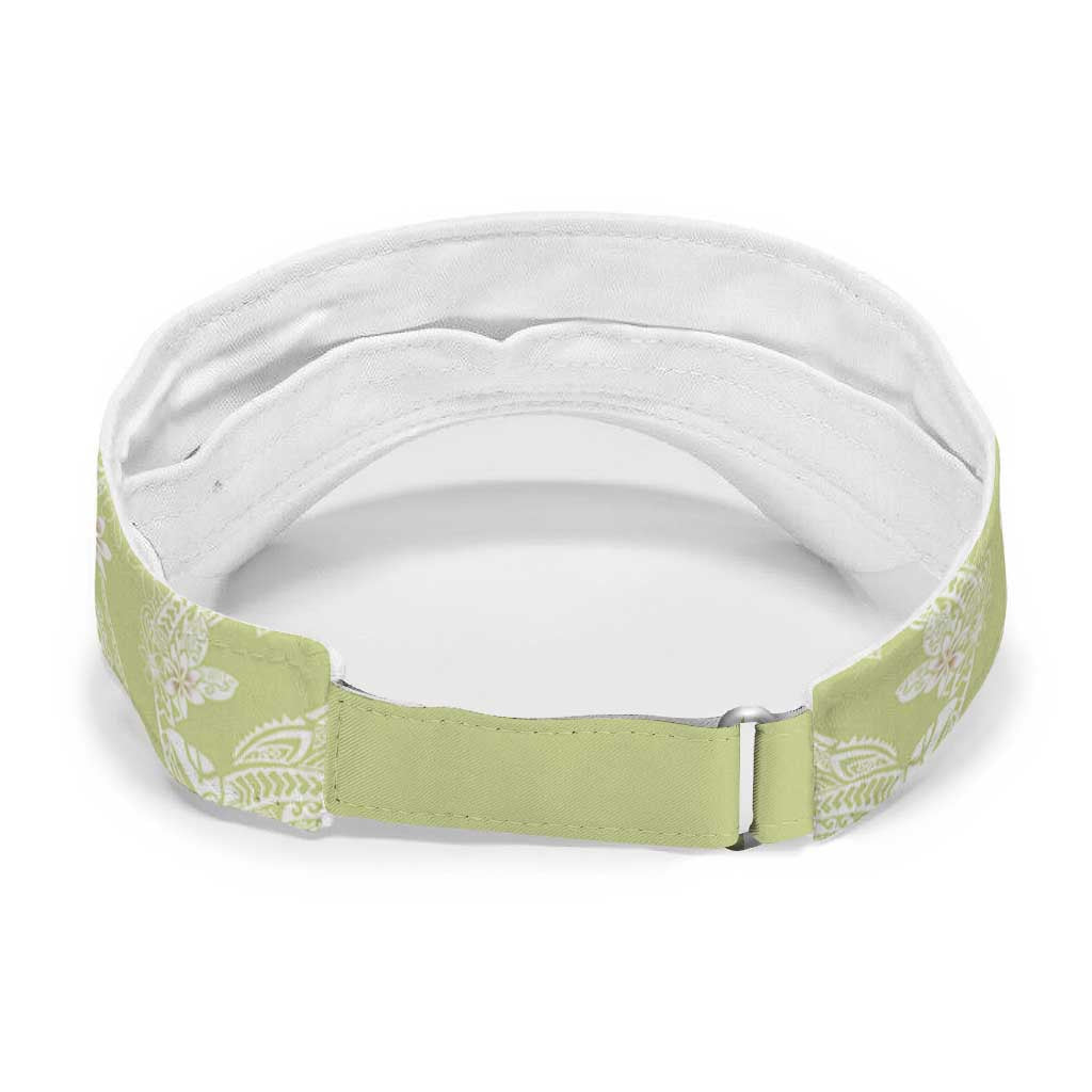 Green Palaka Hawaii Leis Sun Visor Cap Hawaiian-plaid Elegant Tropical Vibes