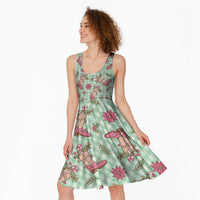 Green Paniolo Palaka Hawaiian Cowgirl Christmas Midi Dress LT9 - Polynesian Pride