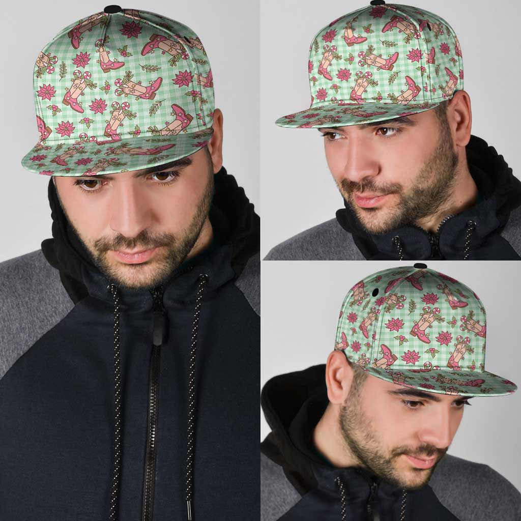Green Paniolo Palaka Hawaiian Cowgirl Christmas Snapback Cap - Polynesian Pride