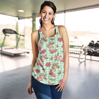 Green Paniolo Palaka Hawaiian Cowgirl Christmas Women Racerback Tank LT9 - Polynesian Pride