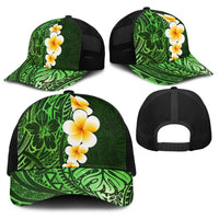 Green Polynesia Baseball Net Cap Plumeria Tropical Leaves With Galaxy Polynesian Art LT14 - Polynesian Pride