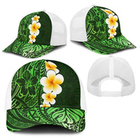 Green Polynesia Baseball Net Cap Plumeria Tropical Leaves With Galaxy Polynesian Art LT14 - Polynesian Pride