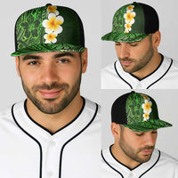 Green Polynesia Baseball Net Cap Plumeria Tropical Leaves With Galaxy Polynesian Art LT14 - Polynesian Pride