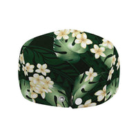 Green Tropical Hawaii Jeff Hat Seamless Monstera Plumeria Hawaiian Pattern LT14 - Polynesian Pride