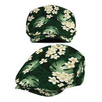Green Tropical Hawaii Jeff Hat Seamless Monstera Plumeria Hawaiian Pattern LT14 - Polynesian Pride