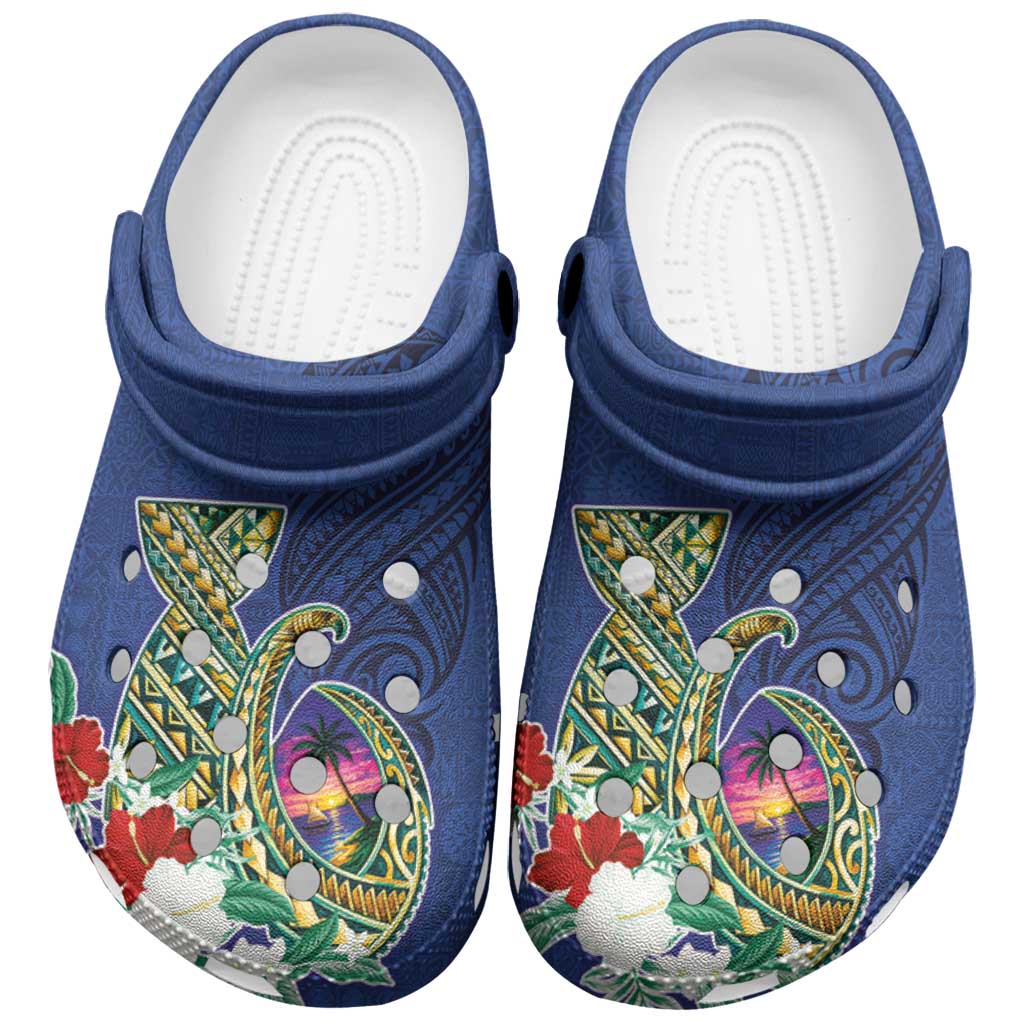 Guam Chamorro Clogs Shoes Tribal Latte Stone and Seal Artwork Polynesian Patterns LT03 Multicolor - Polynesian Pride