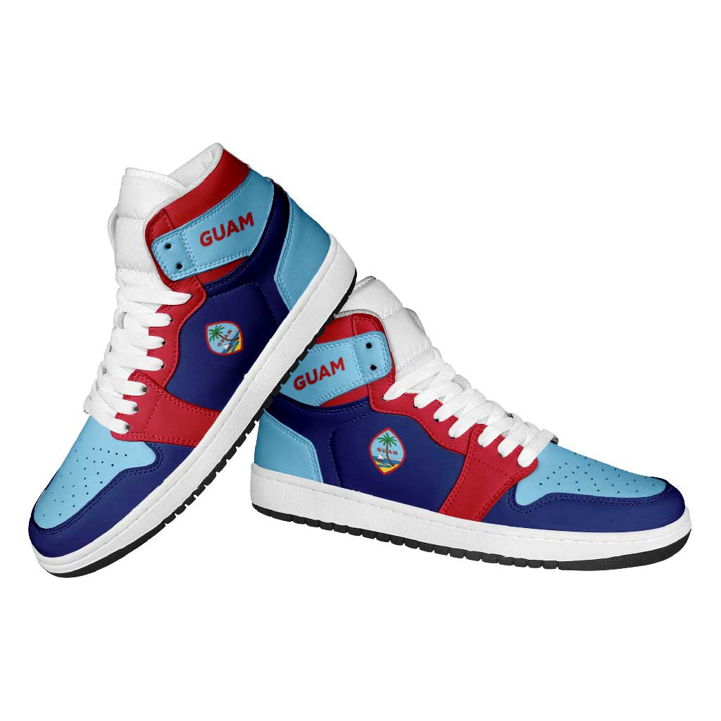 Guam High Sneakers AJ1 Coat Of Arms Flag Inspired