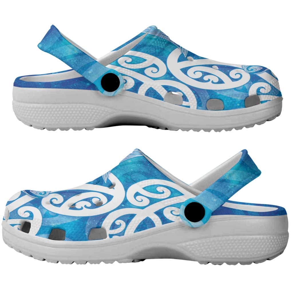 Hammerhead Shark Tattoo New Zealand Clogs Shoes Maori Galaxy Mangopare Pattern LT14 - Polynesian Pride