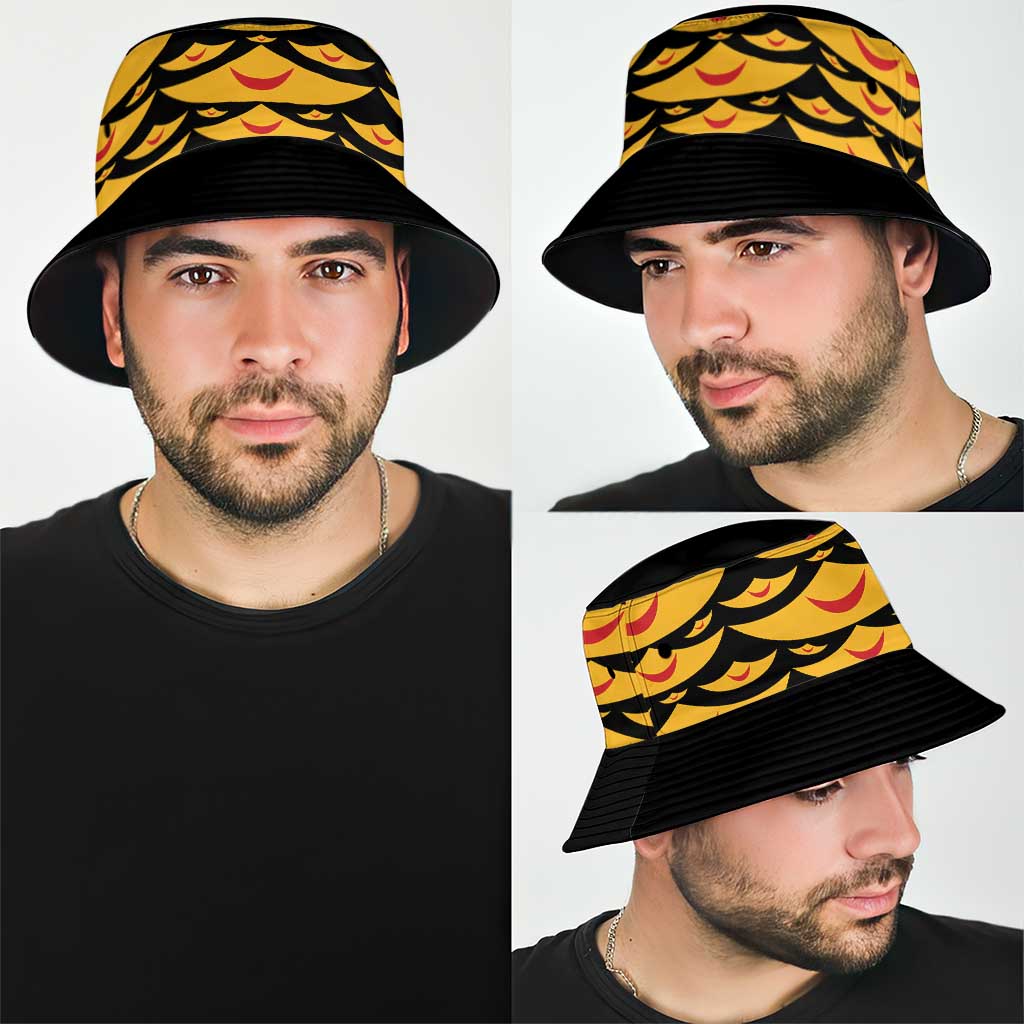 Hawaii Ahu Ula Inspired Bucket Hat Black Version LT05 - Polynesian Pride