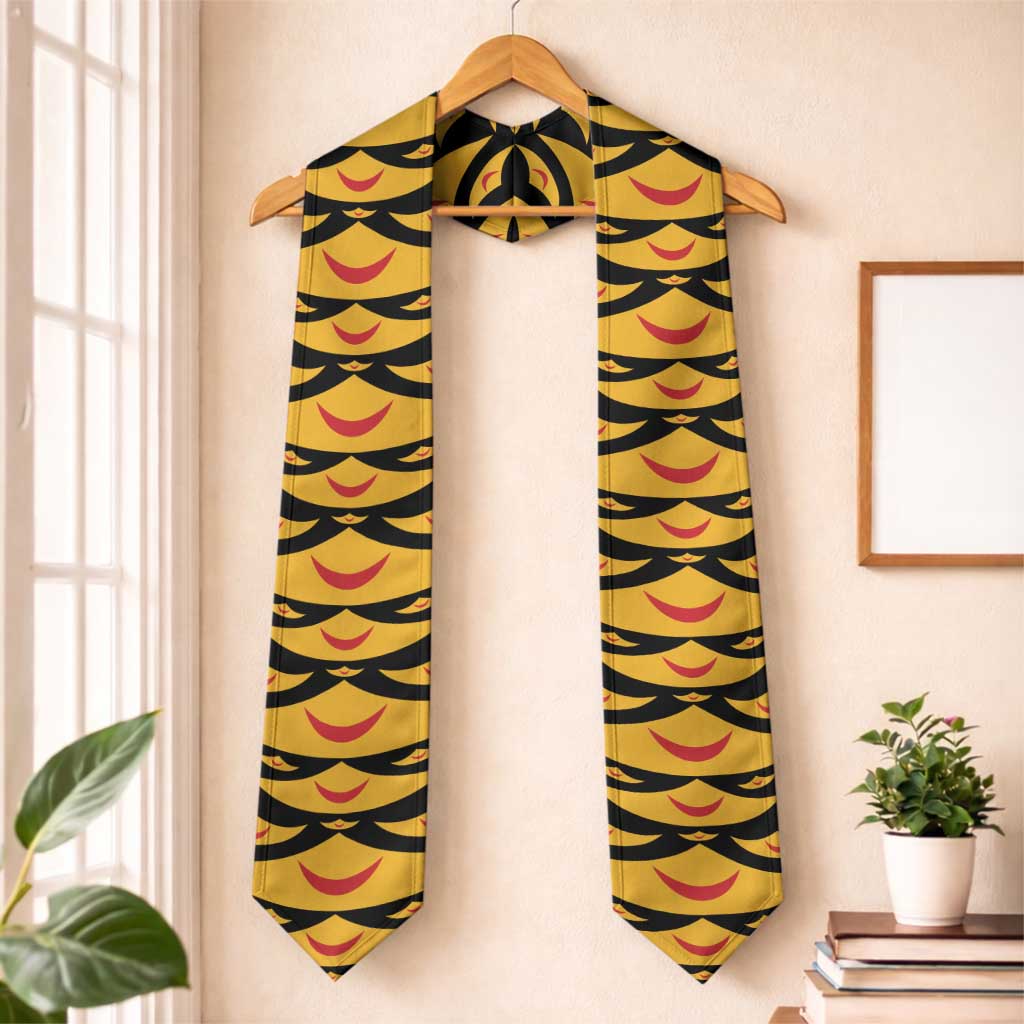Hawaii Ahu Ula Inspired Graduation Stole Black Version