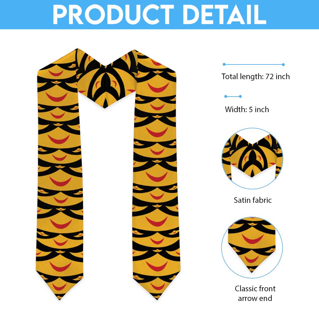 Hawaii Ahu Ula Inspired Graduation Stole Black Version