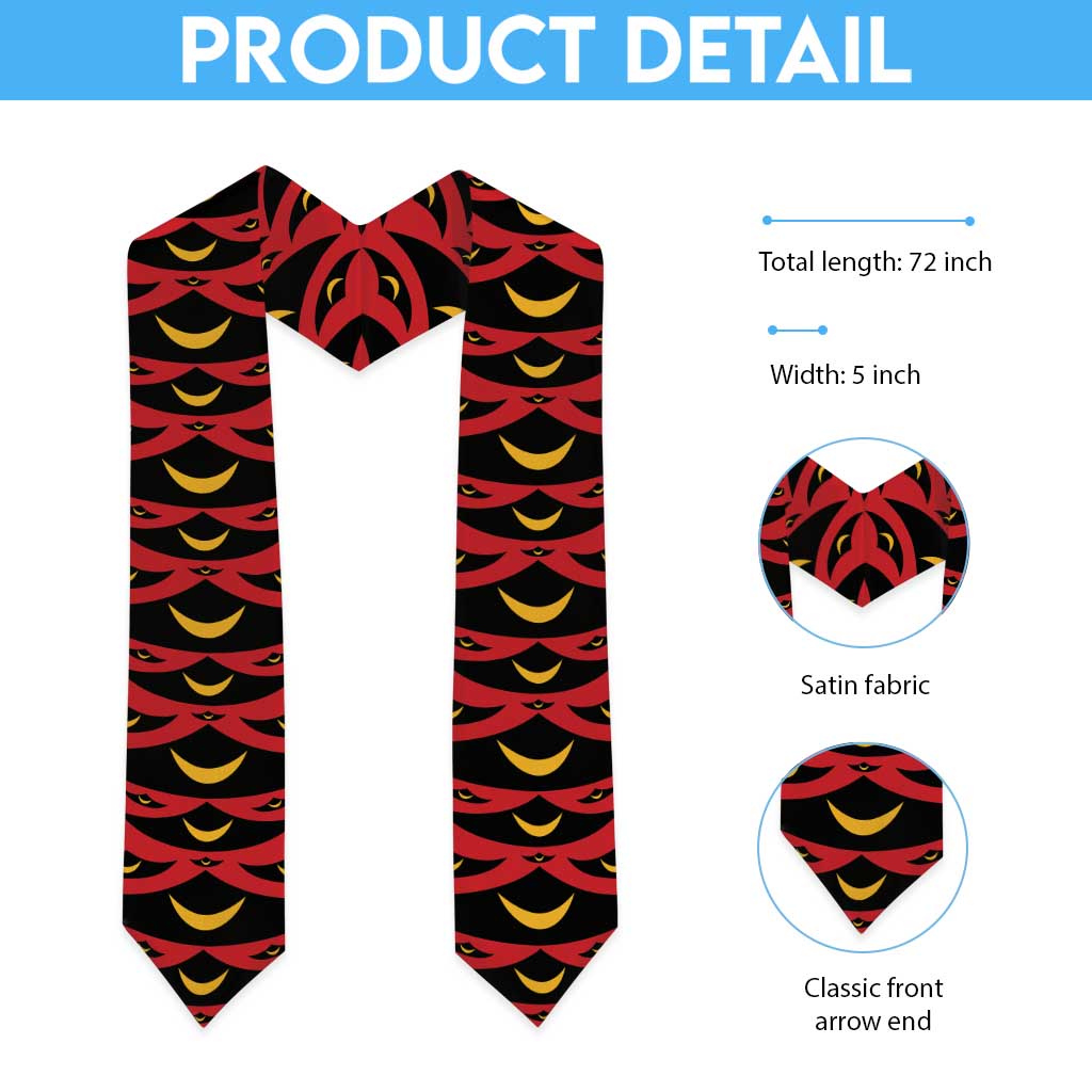 Hawaii Ahu Ula Inspired Graduation Stole Red Version