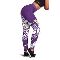 Hawaii Aloha Leggings Plumeria Vintage - Violet