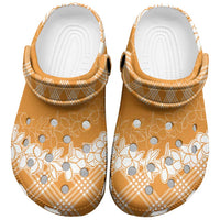 Hawaii Aloha Plumeria Lei Orange Palaka Clogs Shoes LT7 Orange - Polynesian Pride