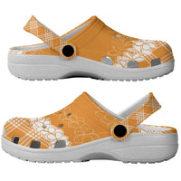 Hawaii Aloha Plumeria Lei Orange Palaka Clogs Shoes LT7 - Polynesian Pride