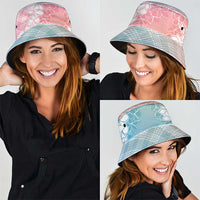 Hawaii Aloha Plumeria Lei Pastel Candy Palaka Bucket Hat LT7 - Polynesian Pride