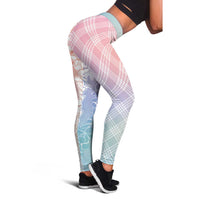 Hawaii Aloha Plumeria Lei Pastel Candy Palaka Leggings LT7 - Polynesian Pride