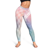 Hawaii Aloha Plumeria Lei Pastel Candy Palaka Leggings LT7 - Polynesian Pride