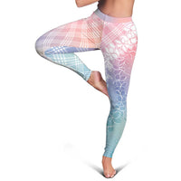 Hawaii Aloha Plumeria Lei Pastel Candy Palaka Leggings LT7 - Polynesian Pride