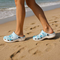 Hawaii Anthurium Tiare Pikake Lei Clogs Shoes UliUli Lauhala Art Pattern