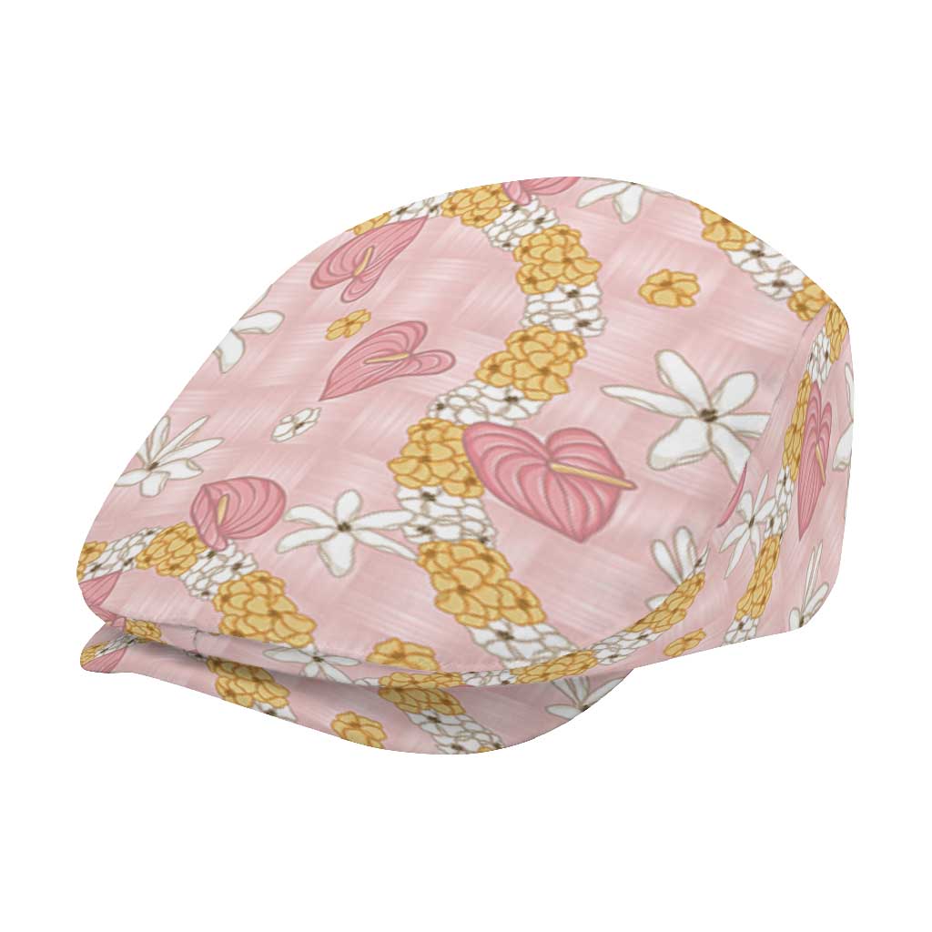 Hawaii Anthurium Tiare Pikake Lei Jeff Hat Akala Lauhala Art Pattern