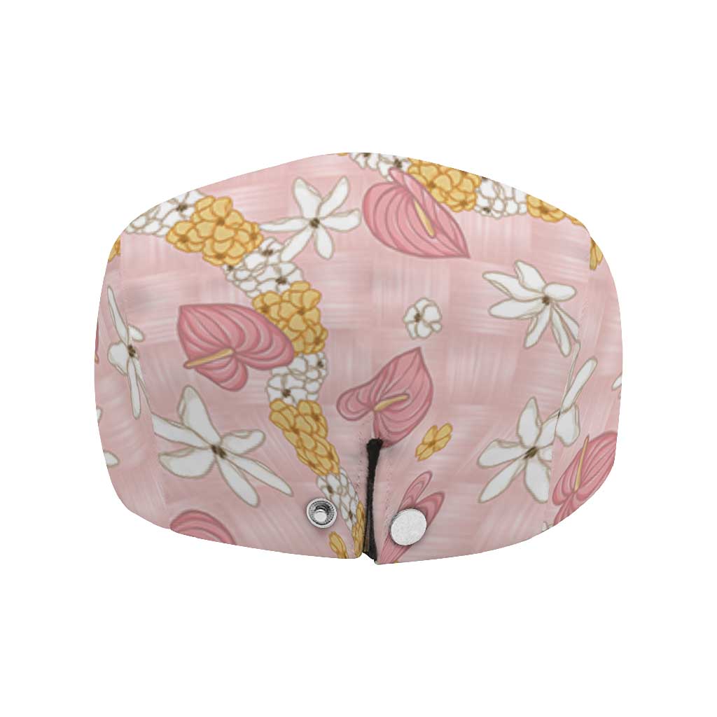 Hawaii Anthurium Tiare Pikake Lei Jeff Hat Akala Lauhala Art Pattern