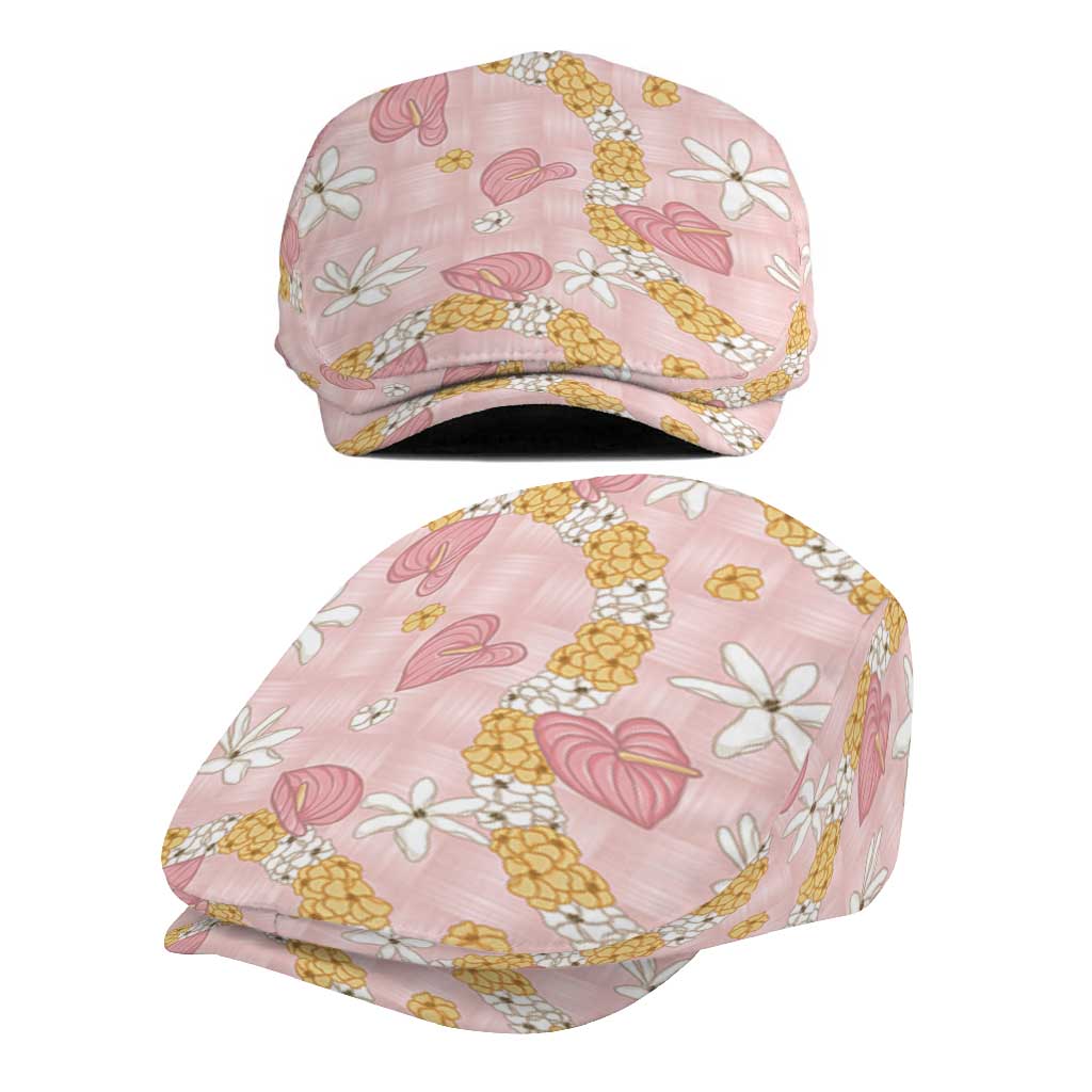 Hawaii Anthurium Tiare Pikake Lei Jeff Hat Akala Lauhala Art Pattern