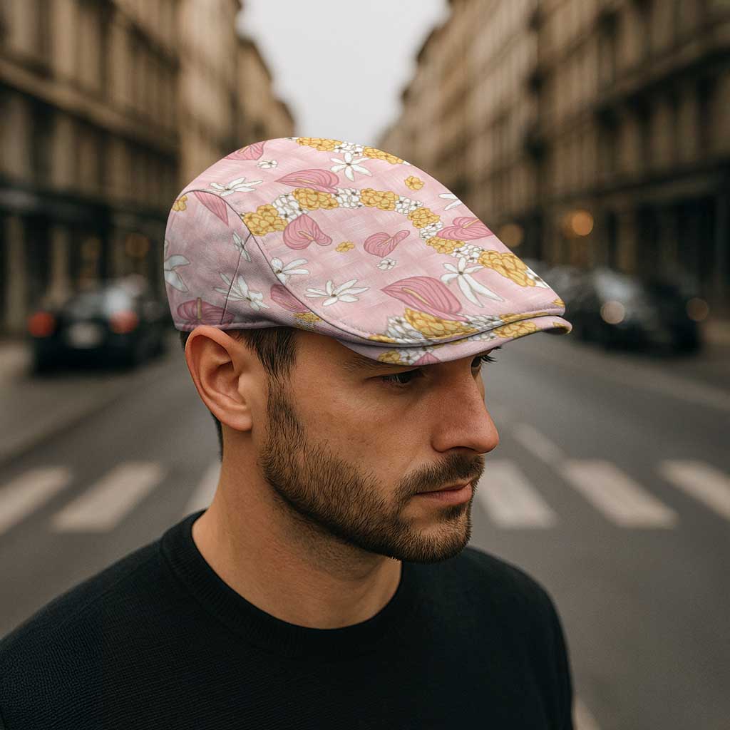 Hawaii Anthurium Tiare Pikake Lei Jeff Hat Akala Lauhala Art Pattern
