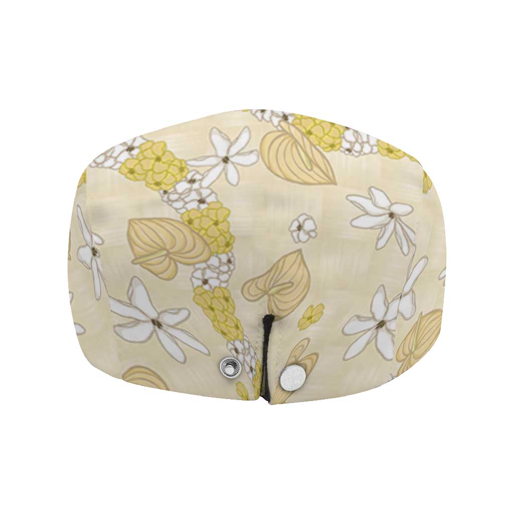 Hawaii Anthurium Tiare Pikake Lei Jeff Hat Melemele Lauhala Art Pattern