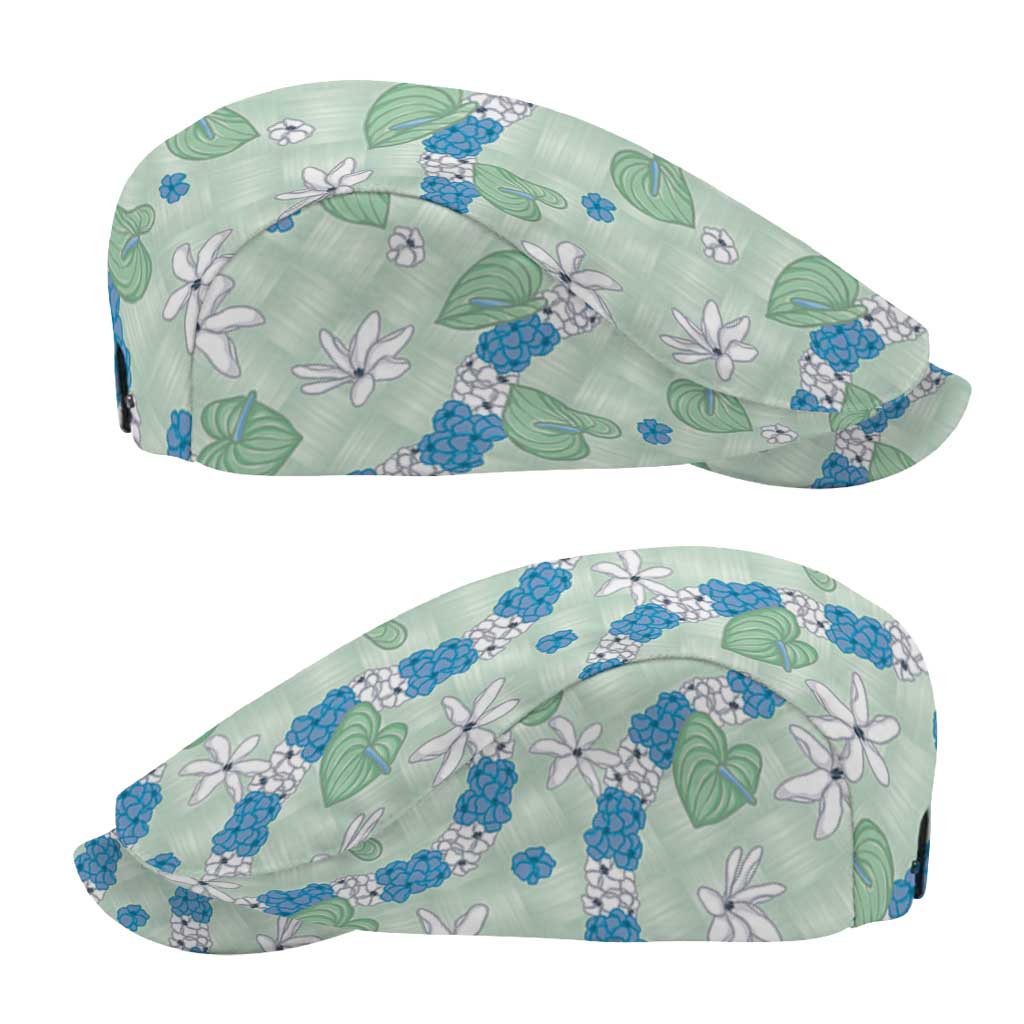 Hawaii Anthurium Tiare Pikake Lei Jeff Hat Omaomao Lauhala Art Pattern