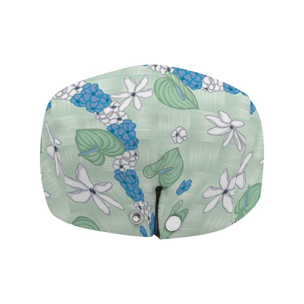 Hawaii Anthurium Tiare Pikake Lei Jeff Hat Omaomao Lauhala Art Pattern