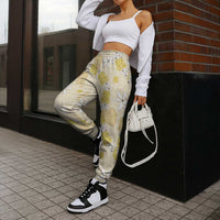 Hawaii Anthurium Tiare Pikake Lei Jogger Pants Melemele Lauhala Art Pattern