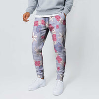 Hawaii Anthurium Tiare Pikake Lei Jogger Pants Poni Lauhala Art Pattern