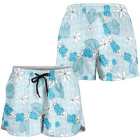 Hawaii Anthurium Tiare Pikake Lei Shorts for Women UliUli Lauhala Art Pattern
