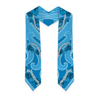 Hawaii Blue Hibiscus Pikake Lei Graduation Stole