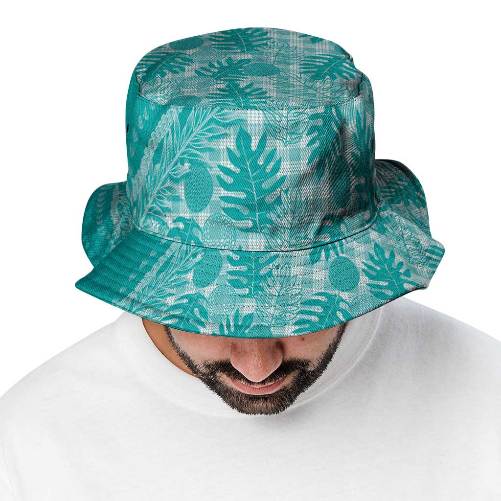 Hawaii Breadfruit Palaka Bucket Hat Polu Opal Maile Lei - Polynesian Pride
