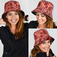Hawaii Breadfruit Palaka Bucket Hat Ulaula Maile Lei - Polynesian Pride